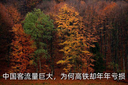 中國(guó)客流量巨大，為何高鐵卻年年虧損