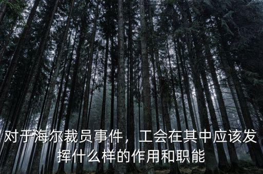 對(duì)于海爾裁員事件，工會(huì)在其中應(yīng)該發(fā)揮什么樣的作用和職能
