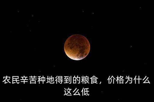 農(nóng)民辛苦種地得到的糧食，價格為什么這么低