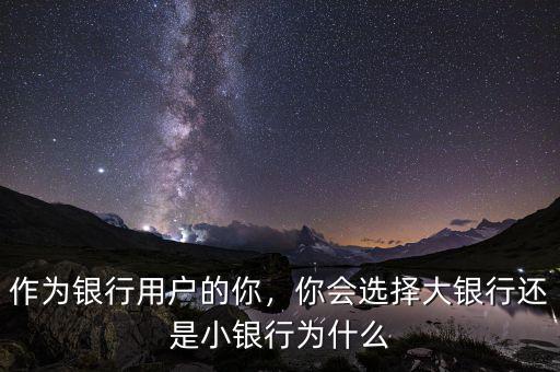 作為銀行用戶的你，你會選擇大銀行還是小銀行為什么