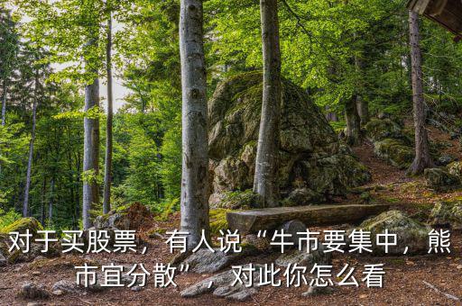 對(duì)于買(mǎi)股票，有人說(shuō)“牛市要集中，熊市宜分散”，對(duì)此你怎么看