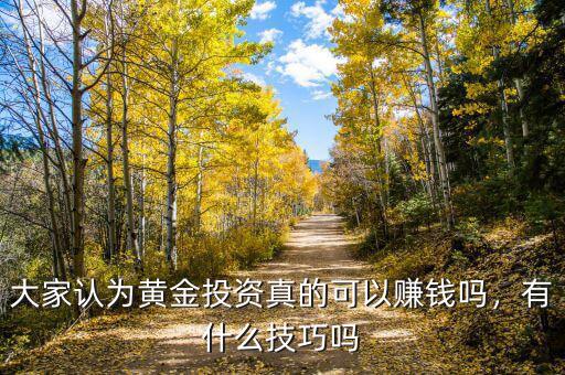 大家認為黃金投資真的可以賺錢嗎，有什么技巧嗎