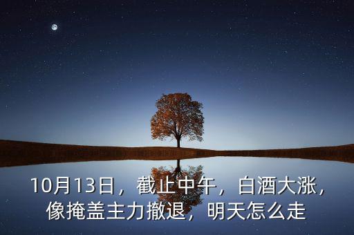 10月13日，截止中午，白酒大漲，像掩蓋主力撤退，明天怎么走