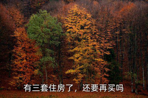 有三套住房了，還要再買嗎