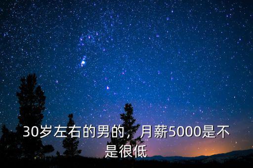 30歲左右的男的，月薪5000是不是很低
