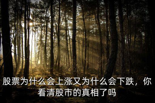 股票為什么會上漲又為什么會下跌，你看清股市的真相了嗎