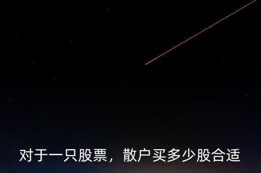 對于一只股票，散戶買多少股合適