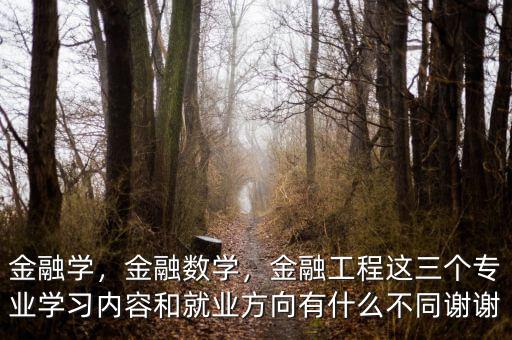 金融學(xué)，金融數(shù)學(xué)，金融工程這三個(gè)專業(yè)學(xué)習(xí)內(nèi)容和就業(yè)方向有什么不同謝謝