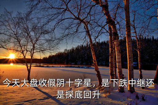 今天大盤收假陰十字星，是下跌中繼還是探底回升