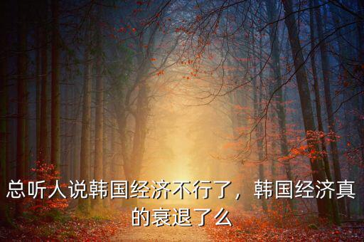 總聽人說韓國(guó)經(jīng)濟(jì)不行了，韓國(guó)經(jīng)濟(jì)真的衰退了么