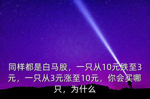 同樣都是白馬股，一只從10元跌至3元，一只從3元漲至10元，你會(huì)買(mǎi)哪只，為什么