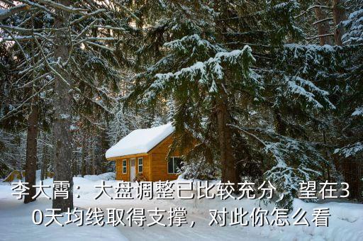 李大霄：大盤調(diào)整已比較充分，望在30天均線取得支撐，對(duì)此你怎么看