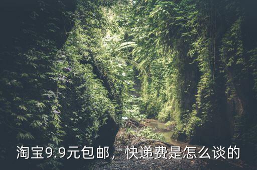 淘寶9.9元包郵，快遞費(fèi)是怎么談的