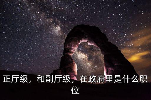 正廳級，和副廳級，在政府里是什么職位