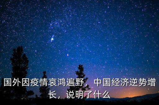 國外因疫情哀鴻遍野，中國經(jīng)濟(jì)逆勢增長，說明了什么