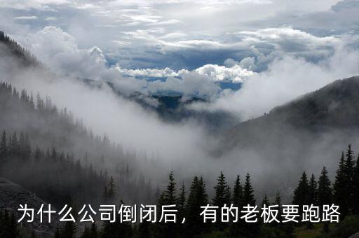 為什么公司倒閉后，有的老板要跑路