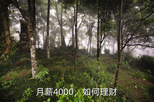 月薪4000，如何理財