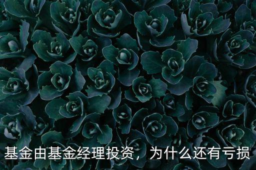 基金由基金經(jīng)理投資，為什么還有虧損