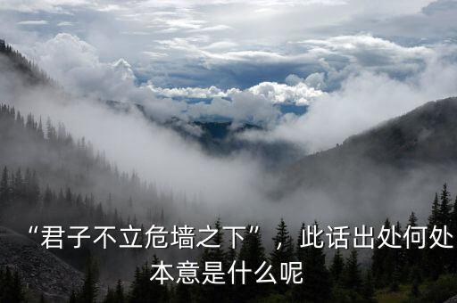 “君子不立危墻之下”，此話出處何處本意是什么呢