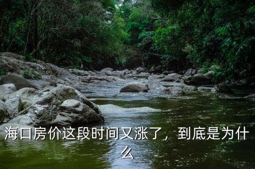 海口房價這段時間又漲了，到底是為什么