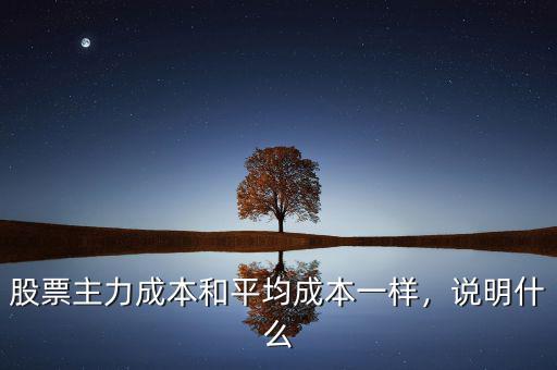 股票主力成本和平均成本一樣，說明什么