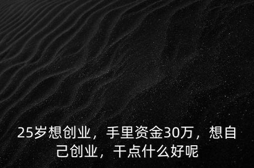 25歲想創(chuàng)業(yè)，手里資金30萬，想自己創(chuàng)業(yè)，干點(diǎn)什么好呢