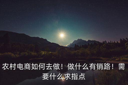 農(nóng)村電商如何去做！做什么有銷路！需要什么求指點