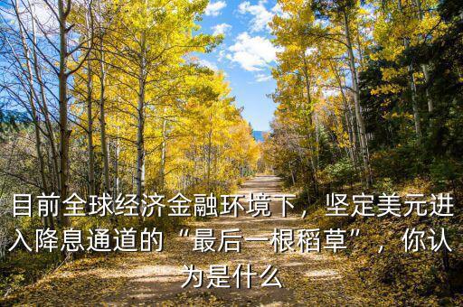 目前全球經(jīng)濟金融環(huán)境下，堅定美元進入降息通道的“最后一根稻草”，你認(rèn)為是什么