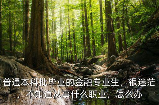 普通本科批畢業(yè)的金融專業(yè)生，很迷茫，不知道從事什么職業(yè)，怎么辦