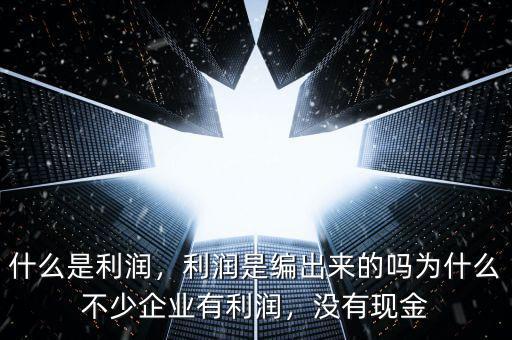 什么是利潤，利潤是編出來的嗎為什么不少企業(yè)有利潤，沒有現(xiàn)金