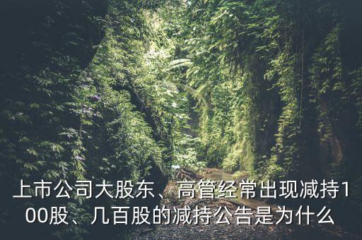 上市公司大股東、高管經(jīng)常出現(xiàn)減持100股、幾百股的減持公告是為什么