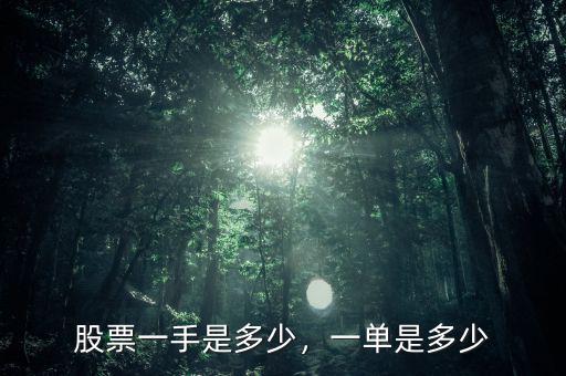 股票一手是多少，一單是多少