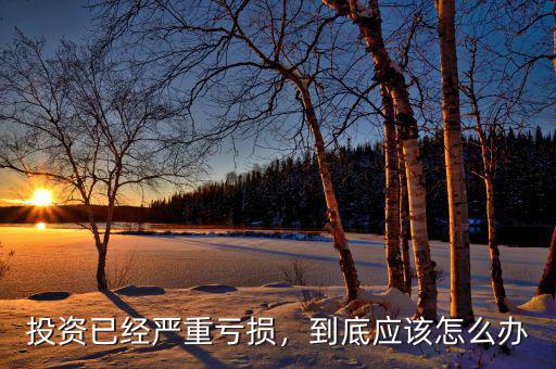 投資已經(jīng)嚴(yán)重虧損，到底應(yīng)該怎么辦