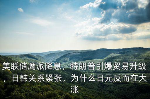 美聯(lián)儲鷹派降息，特朗普引爆貿(mào)易升級，日韓關(guān)系緊張，為什么日元反而在大漲