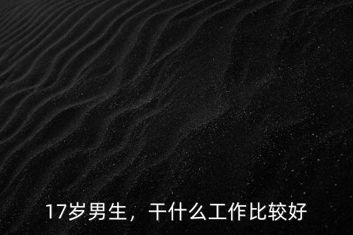17歲男生，干什么工作比較好