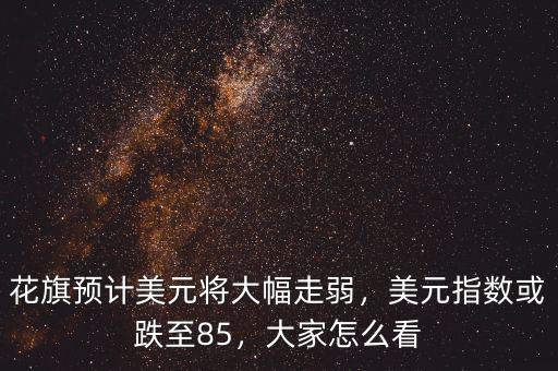 花旗預(yù)計(jì)美元將大幅走弱，美元指數(shù)或跌至85，大家怎么看