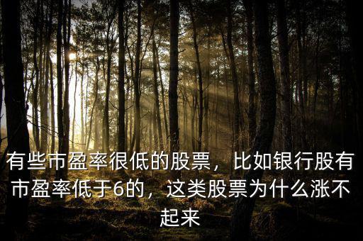 有些市盈率很低的股票，比如銀行股有市盈率低于6的，這類(lèi)股票為什么漲不起來(lái)