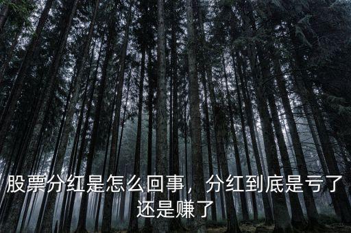 股票分紅是怎么回事，分紅到底是虧了還是賺了