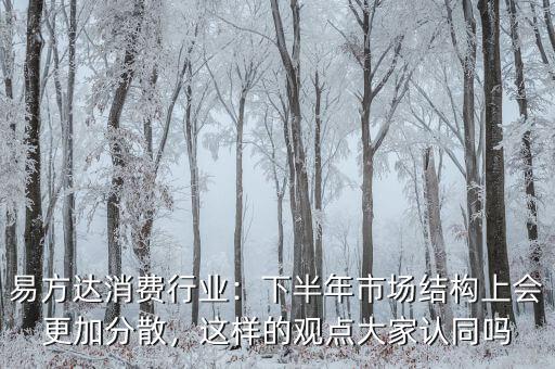 易方達(dá)消費(fèi)行業(yè)：下半年市場(chǎng)結(jié)構(gòu)上會(huì)更加分散，這樣的觀點(diǎn)大家認(rèn)同嗎