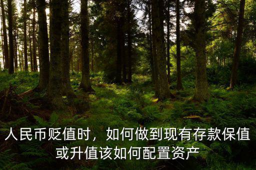 人民幣貶值時(shí)，如何做到現(xiàn)有存款保值或升值該如何配置資產(chǎn)
