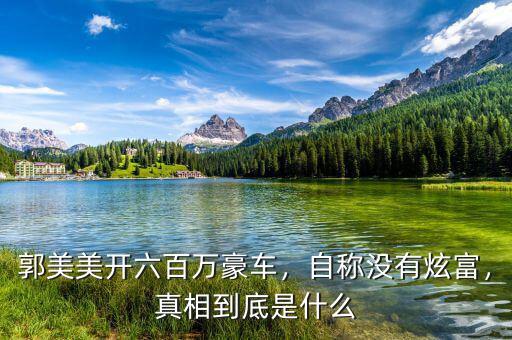 郭美美開六百萬豪車，自稱沒有炫富，真相到底是什么