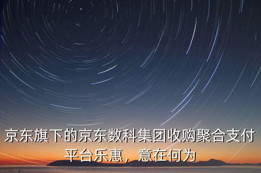 京東旗下的京東數(shù)科集團(tuán)收購聚合支付平臺樂惠，意在何為