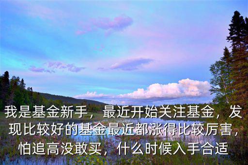 我是基金新手，最近開始關(guān)注基金，發(fā)現(xiàn)比較好的基金最近都漲得比較厲害，怕追高沒敢買，什么時(shí)候入手合適