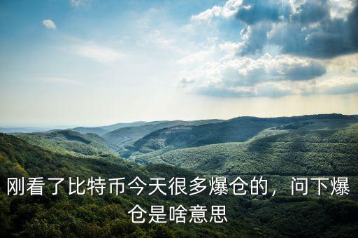 剛看了比特幣今天很多爆倉的，問下爆倉是啥意思