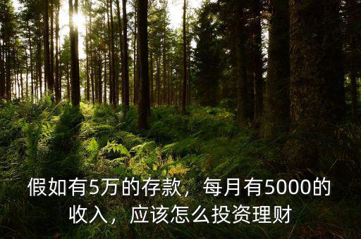 假如有5萬(wàn)的存款，每月有5000的收入，應(yīng)該怎么投資理財(cái)