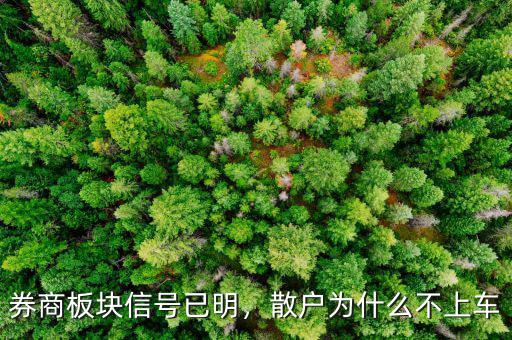 券商板塊信號(hào)已明，散戶為什么不上車