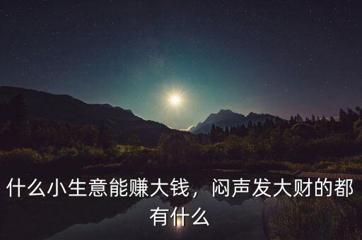 什么小生意能賺大錢，悶聲發(fā)大財(cái)?shù)亩加惺裁? class=