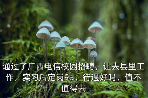 通過了廣西電信校園招聘，讓去縣里工作，實習后定崗9a，待遇好嗎，值不值得去