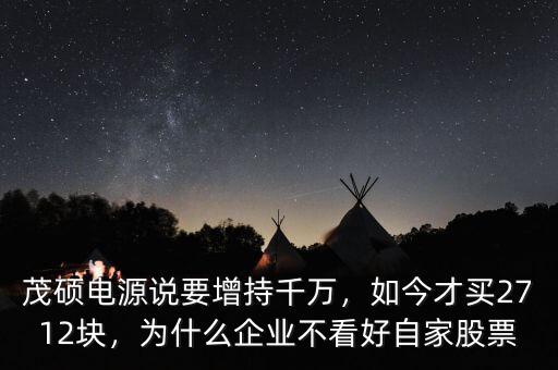 茂碩電源說(shuō)要增持千萬(wàn)，如今才買(mǎi)2712塊，為什么企業(yè)不看好自家股票