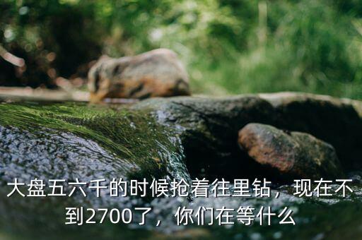 大盤五六千的時(shí)候搶著往里鉆，現(xiàn)在不到2700了，你們?cè)诘仁裁? class=